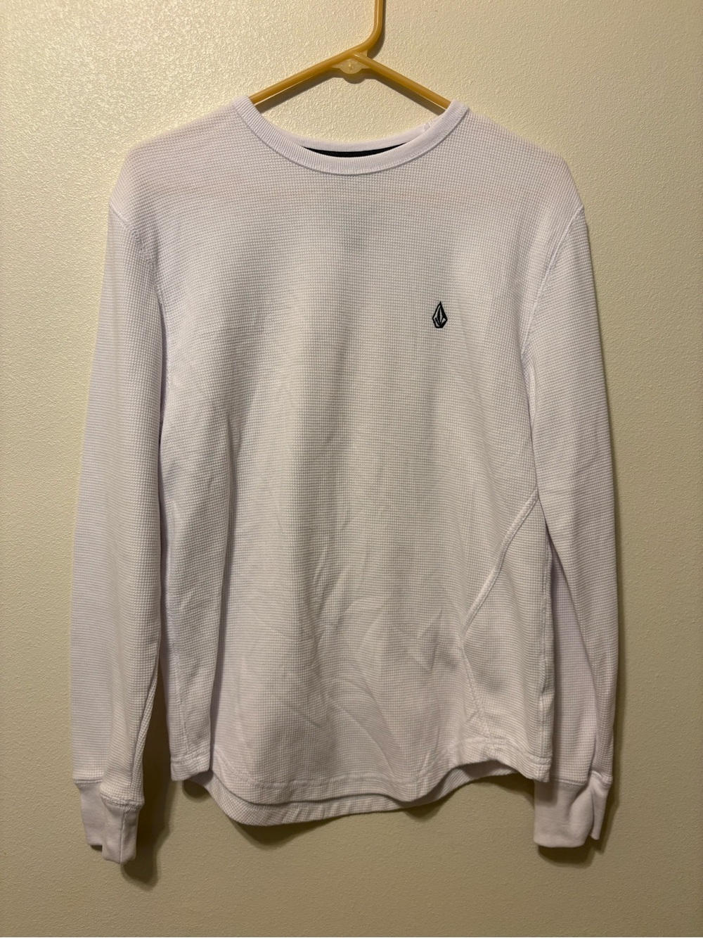 Volcom White Long-Sleeve Thermal Waffle Shirt